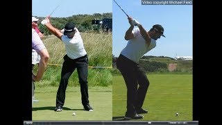 Jon Rahm golf swing  Long Iron faceon amp downtheline July 2017 [upl. by Lleder321]