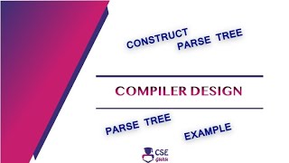 Parse Tree  Derivation Tree  Example  Syntax Analyzer  Lecture 15  Compiler Design [upl. by Kosak]