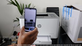 HP COLOR LASER 150NW LEARN HOW TO COPY YOUR DOCUMENT BLACK AND COLOUR VIA THE HP SMART APP [upl. by Dazhahs975]