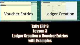 Introduction to Voucher Entries and Ledger Creation in Tally ERP 9 Tutorial  Lesson 3 [upl. by Mortensen]