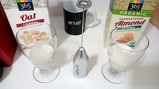 Oat Milk vs Almond Milk part 2 Frothing Test [upl. by Aelak]