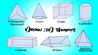 How to Draw 3D Shapes step by step Easy Beginners Tutorial [upl. by Aoket]