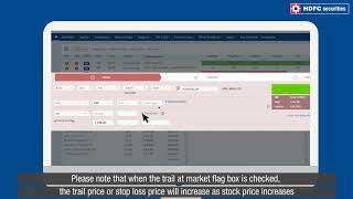 Trailing Stoploss Order TSL with Book Profit  HDFC Securities [upl. by Notna]