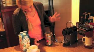 Nespresso Aeroccino Plus Frother Review Frothing Almond Milk [upl. by Bowerman]